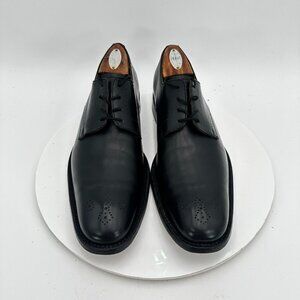 Grenson Men Size 11  Black Perforated Leather Lace Up Derby Dress Shoes